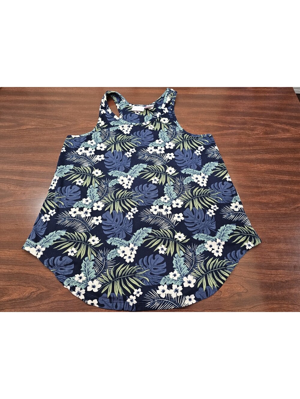 Tommy Bahama Sleepwear Women's Navy Tropical Floral Tank Top Racerback Medium